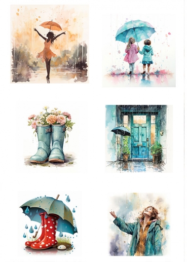 Papper Reprint A4 - Klippark - Singing in the rain