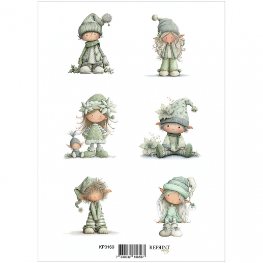 Papper Reprint A4 - Klippark - Home For Christmas Elfs