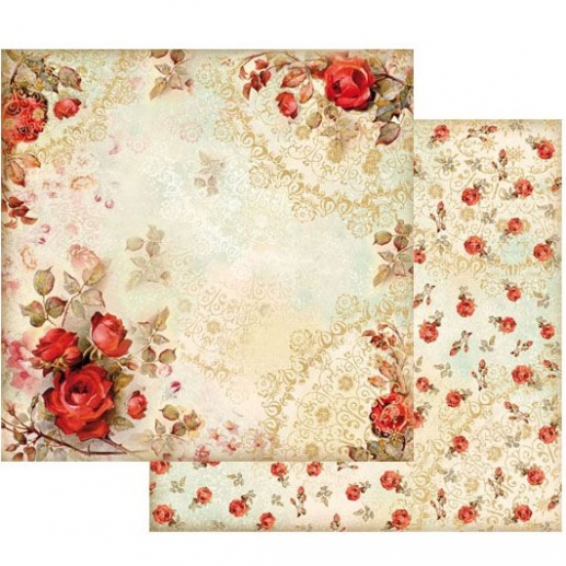 Red Roses Stamperia Scrapbooking Papper Flower Alphabet Kort Kuvert Bröllop Kärlek