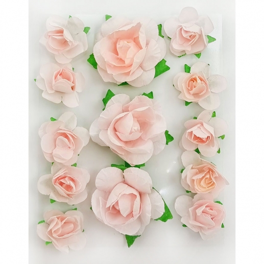 Pappers Rosor 20-35 mm Rosa 13 st Pappersrosor