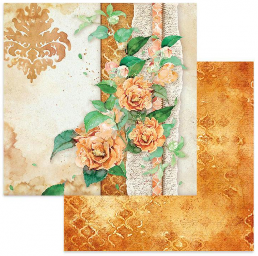 Papper Stamperia - Flowers For You Ocher Background