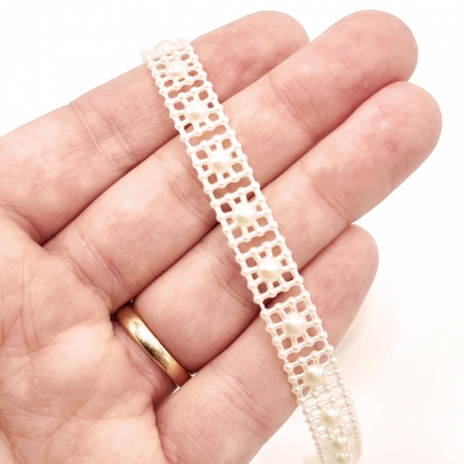 Pärlband - Design Kristina - 10 mm - Creme