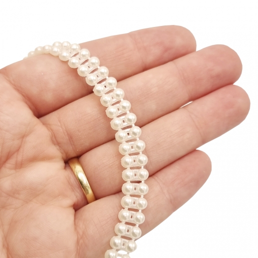 Pärlband - Design Sofia - 9 mm - Creme