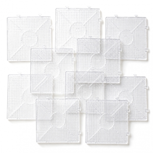 Pärlplattor 10 st 15x15 cm Transparent Stor byggbar kvadrat Pärlplatta