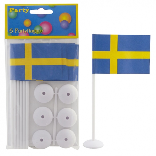 Bordsflagga 5x8 cm - H: 15 cm - Svenska Flaggan