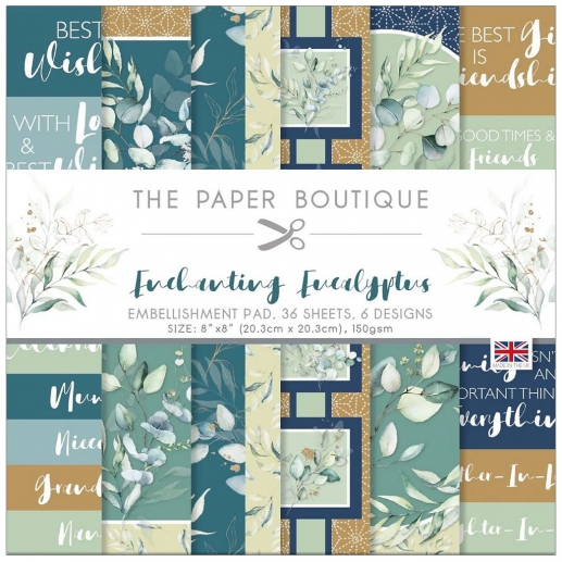 Paper Pad 8x8 Enchanting Eucalyptus - Embellishment - The Paper Boutique