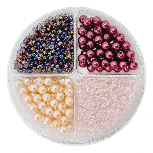 Pärlor i Set - Rosa - Akryl & Rocai - 50 g