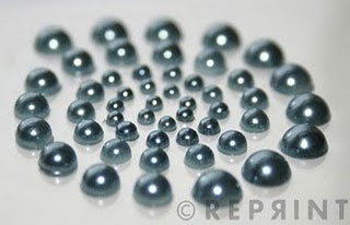 Självhäftande halvpärlor - Pearls 50 st - Granit