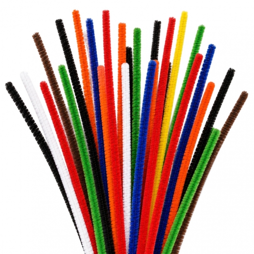 Piprensare Chenille 6 mm - 50 st - Basfärger