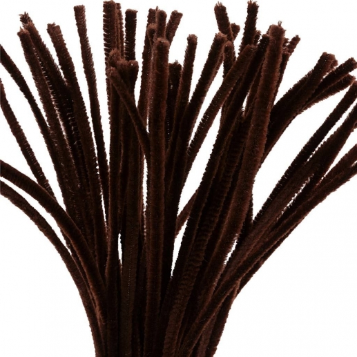 Chenille Piprensare 50 st - Brun - 6 mm