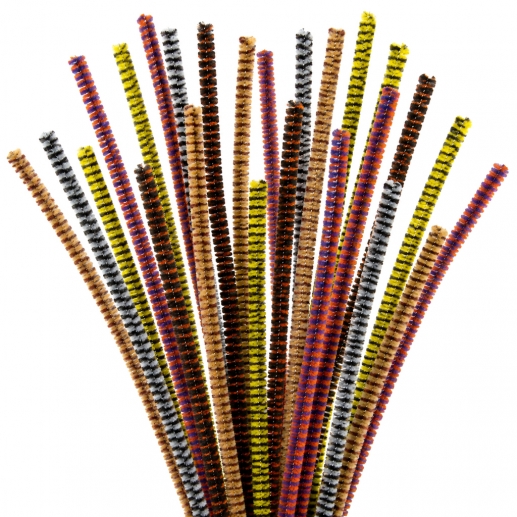 Piprensare Fluffy Chenille Randiga 50 st 6 mm