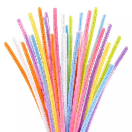 Piprensare Chenille 6 mm - 50 st - Pastell