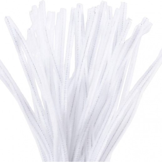 Chenille Piprensare 50 st Vit 6 mm till scrapbooking, pyssel och hobby