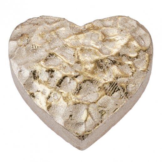 Polyresin Dekorationer - Guld Hjärtan - 3,5 cm - 4 st