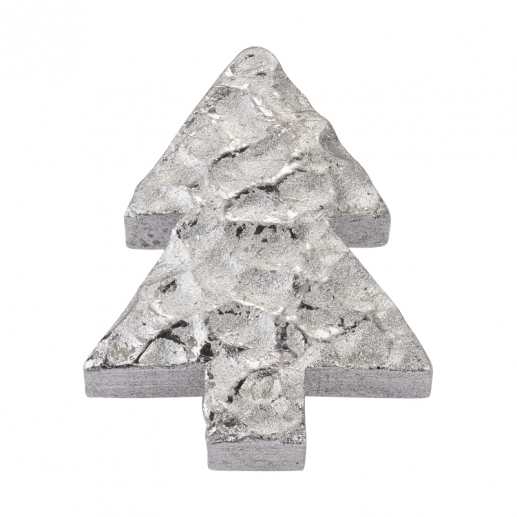 Polyresin Dekorationer - Silver Julgranar - 3,5 cm - 4 st