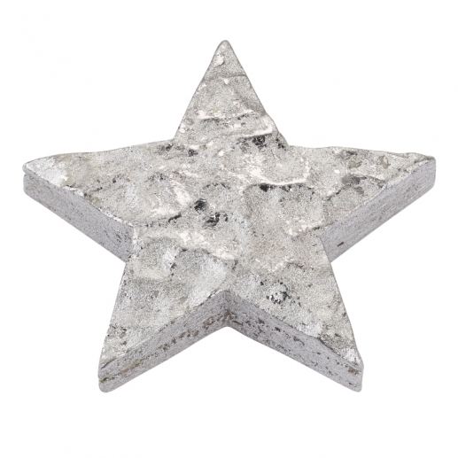 Polyresin Dekorationer - Silver Stjärnor - 3,5 cm - 4 st