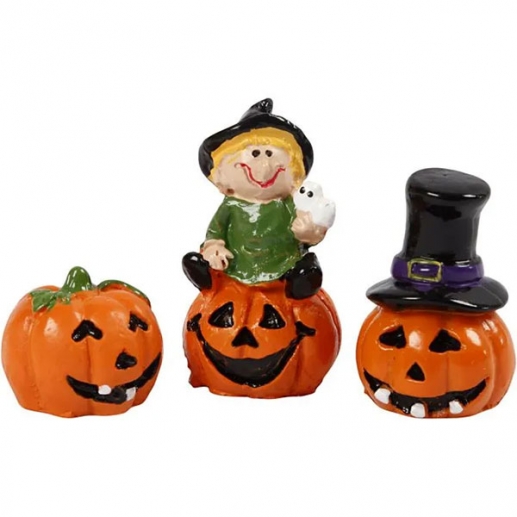 Polyresinfigurer Halloween - 1,5-3,5 cm - 3 st