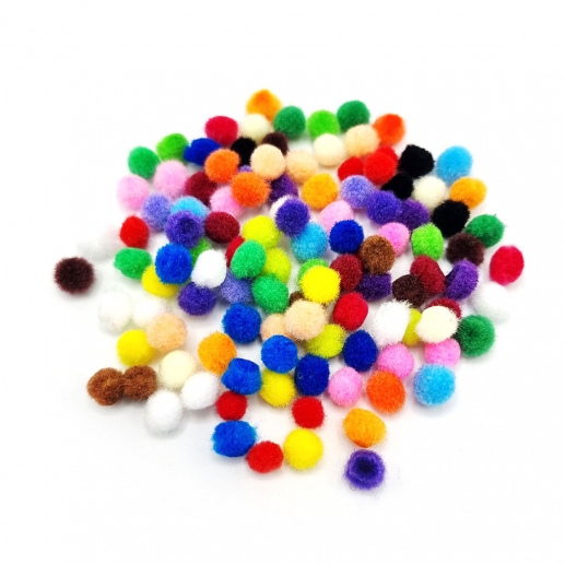 Pompoms - 0,45 cm - Mixade Färger - 100 st