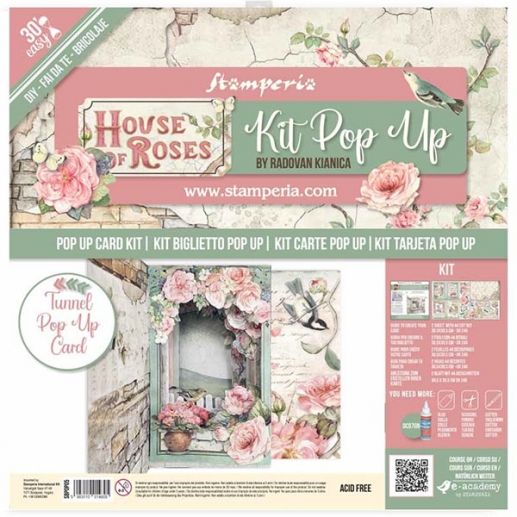 Pop Up Card Kit Stamperia - House of Roses