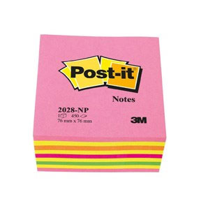 Post-it Notislappar - 76 × 76 mm - Rosa - 450 st