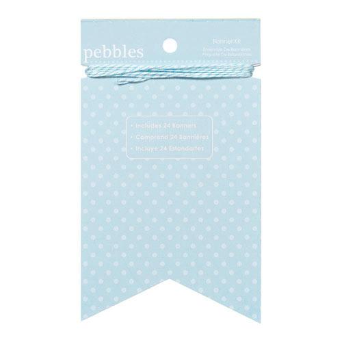Banner Die Cuts Pebbles Basics Kit Pennant Powder Chipboard