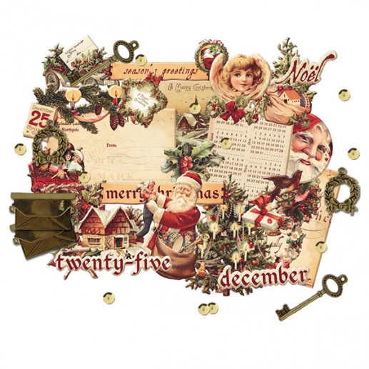 A Victorian Christmas Chipboard & More 32/Pkg Die Cuts