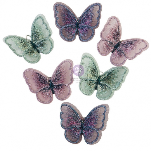 Fjärilar i Textil - 6 st - My Sweet Butterflies - Prima Marketing
