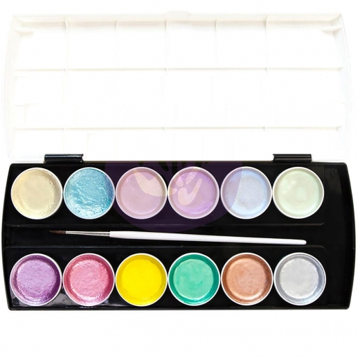 Prima Metallic Pastel Accents Semi-Watercolor Paint Set Akvarell Färg