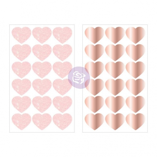 Stickers Prima - Love Story - Hjärtan med Foil och Glitter