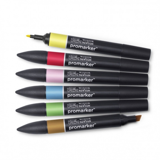 Promarker Winsor & Newton Mid Tones 6 st pennor