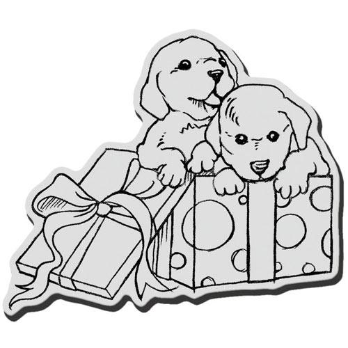 Cling Rubber Stamp Puppy Pals Stampendous Stämplar Embossing