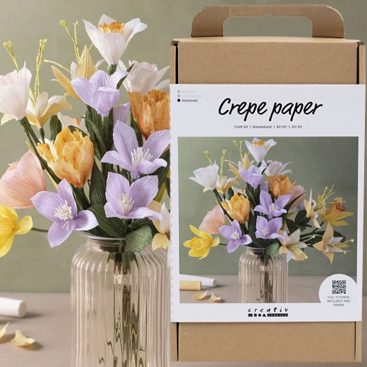 DIY Pysselkit Kräppapper - Vacker Blombukett