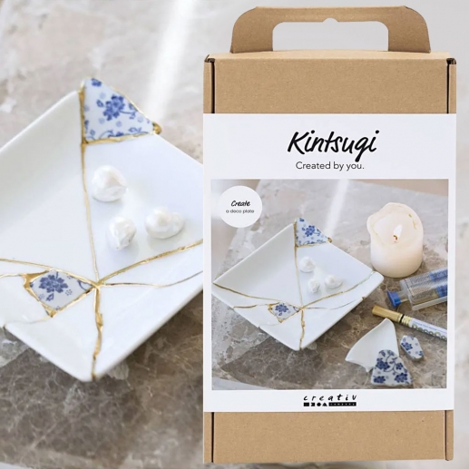 DIY Pysselkit Kintsugi - Dekorativt Fat - Mosaik