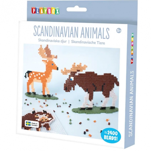 Rörpärlor Pyssel Set Playbox - Skandinaviska Djur - 2400 Pärlor