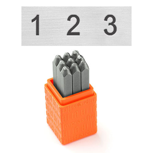 Prägelstämplar stl. 3 mm Siffror 9 st till scrapbooking, pyssel och hobby