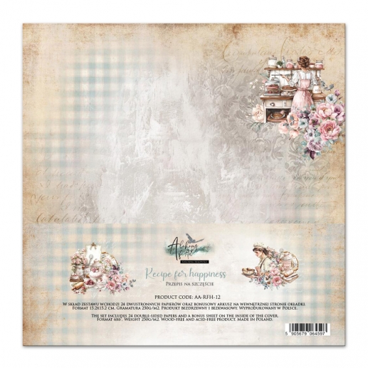 Scrapbooking Papper Kök Kitchen Paper Pad Alchemy of Art Recipe For Happiness