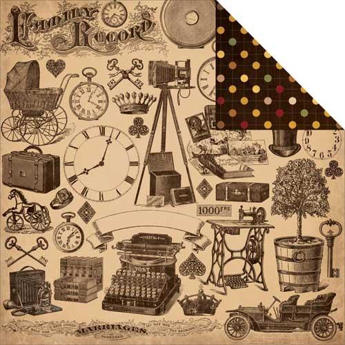 Papper Bo Bunny Heritage Family Record Scrapbooking