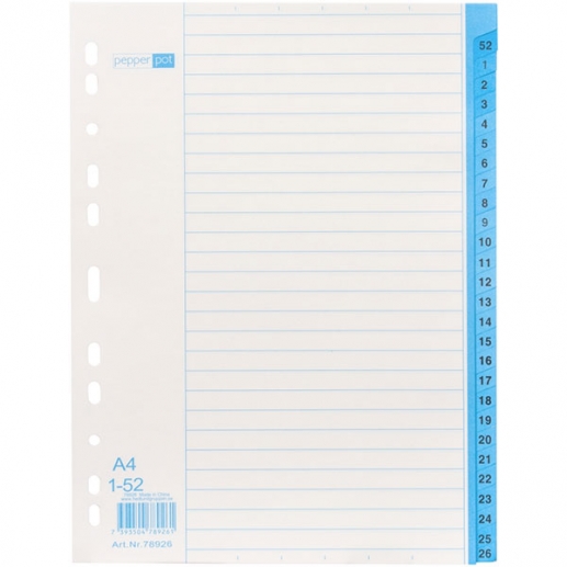Pärmregister 1-52 veckoregister. Tillverkat av 90 grams kraftpapper som är klor och syrafritt.