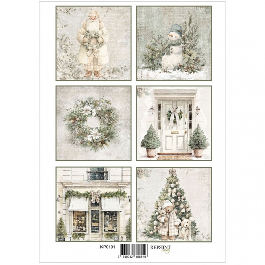 Papper Reprint A4 - Klippark - Cozy Christmas Tags