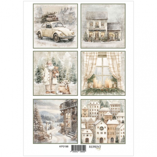 Papper Reprint A4 - Klippark - Cozy Christmas Tags