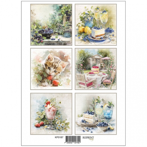 Papper Reprint A4 - Klippark Summer Garden - Tags