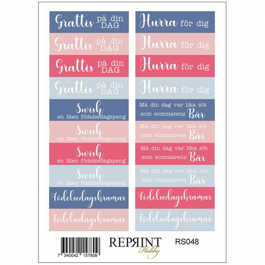 Stickers Reprint - Summer Garden - Grattis Hurra!