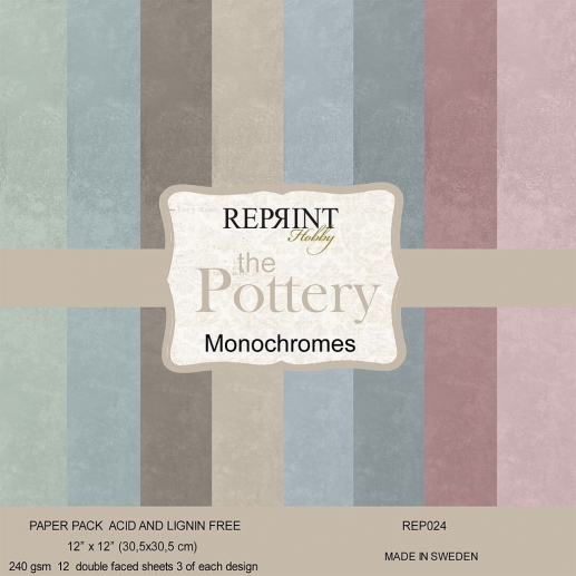 Paper Pad 12x12 - The Pottery Monochromes - Reprint