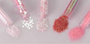 Glitterpulver Set - 5-pack Rosa Nyanser