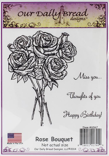 Cling Rubber Stamp Our Daily Bread Rose Bouquet Stamps EZ