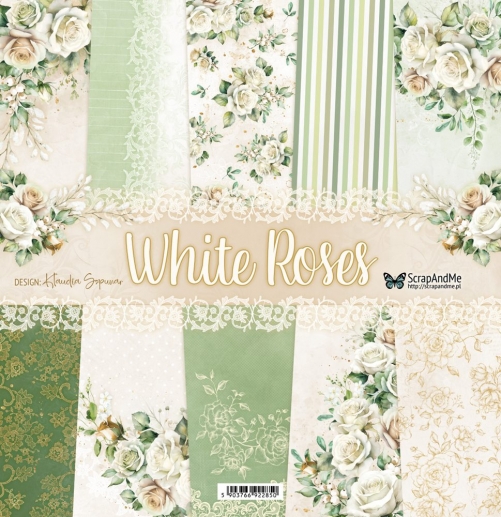 Paper Pack 12x12 Tum - White Roses - ScrapAndMe