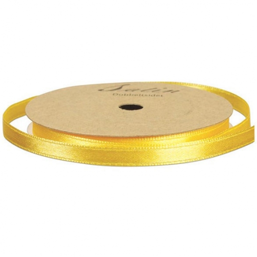 Sidenband På Rulle 6mm x 10 meter Gul Student Konfirmation
