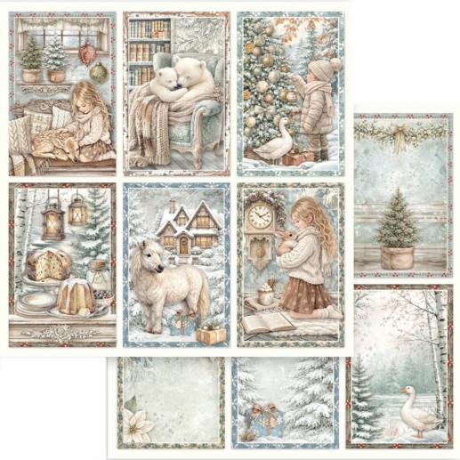 Papper Stamperia - White Christmas - 6 Cards