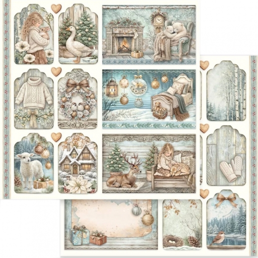 Papper Stamperia - White Christmas - Mixed Cards and Tags