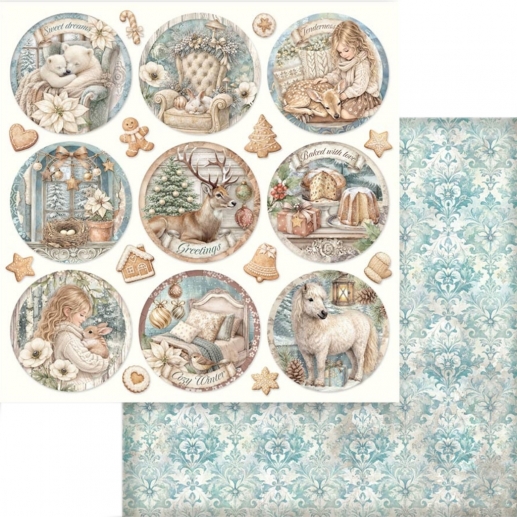 Papper Stamperia - White Christmas - Rounds